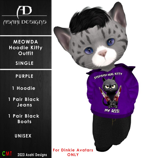 Meowda Hoodie - Kitty Purple