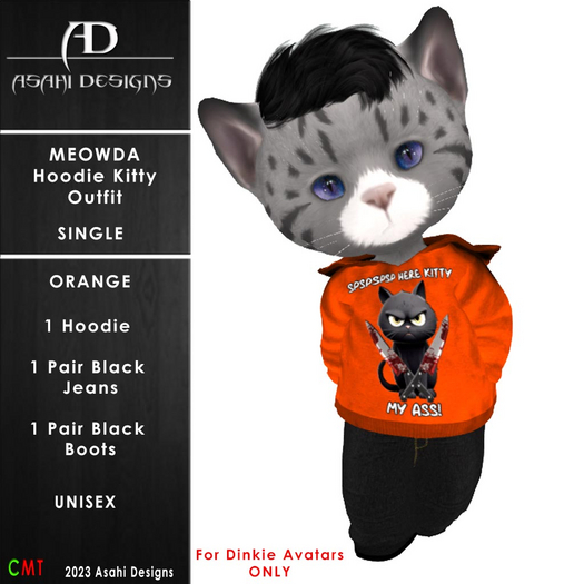 Meowda Hoodie - Kitty Orange