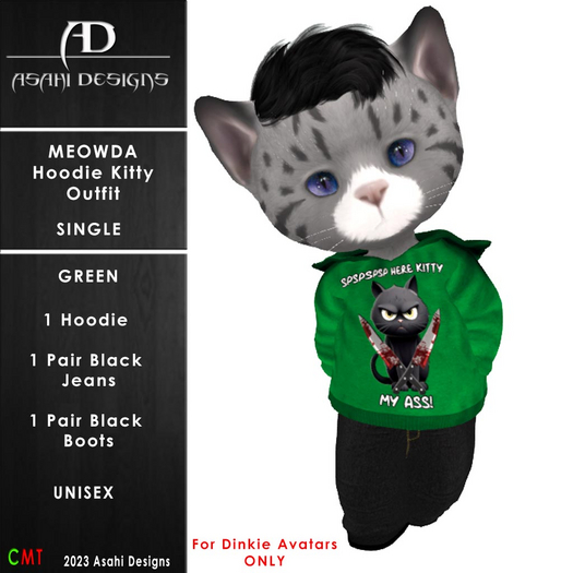 Meowda Hoodie - Kitty Green