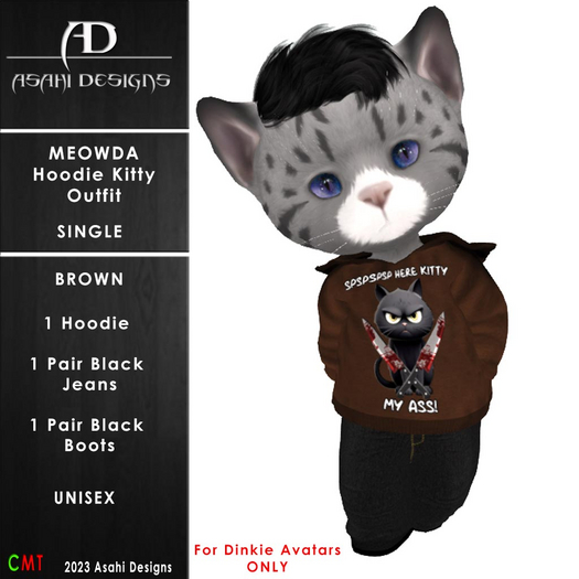 Meowda Hoodie - Kitty Brown