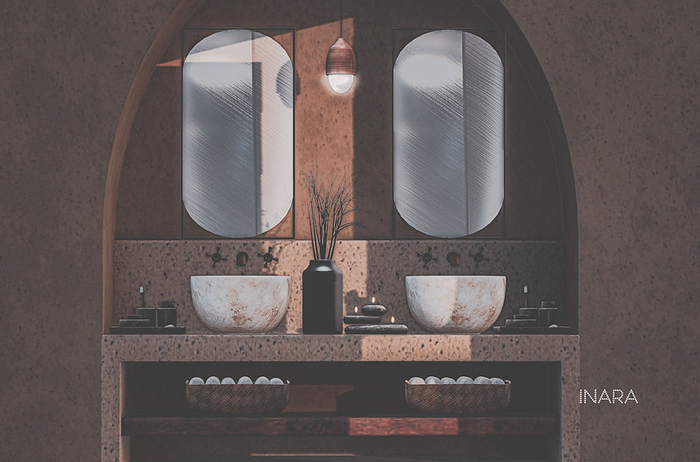 [ID] Anan Bathroom Sinks Wall Backdrop 