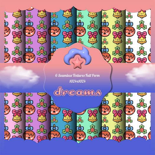 XMAS SALE! - DS - Kawaii Christmas Seamless Pattern PACK 2