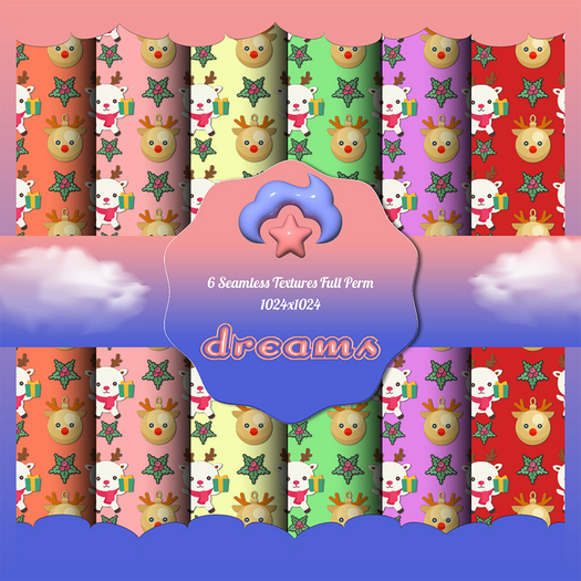 XMAS SALE! - DS - Kawaii Christmas Seamless Pattern PACK 1