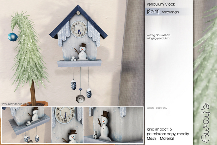 Sway's [Spirit] Pendulum Clock . Snowman
