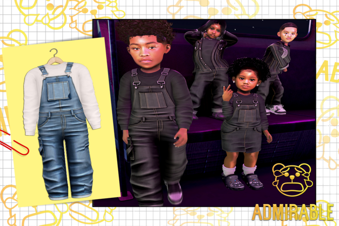 Admirable-Denim Overalls.(Med)
