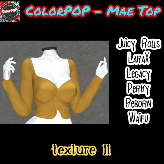 ColorPOP - Mae Top - Texture 11 BOX (ADD to Unpack)