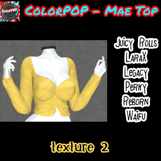 ColorPOP - Mae Top - Texture 2 BOX (ADD to Unpack)