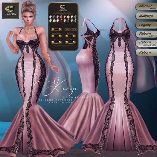 Son!a-Edge Kenya Formal Mesh Dress / Gown Rose