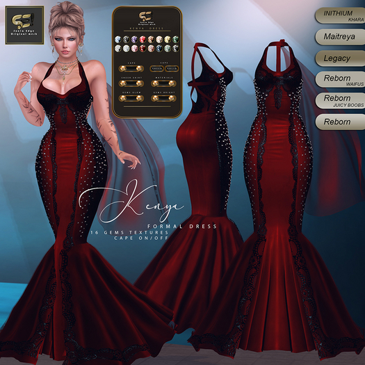 Son!a-Edge Kenya Formal Mesh Dress / Gown Red