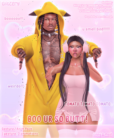 Glitzery ~ BOO YOU! gesture pack