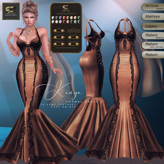 Son!a-Edge Kenya Formal Mesh Dress / Gown Bronze