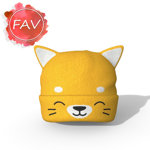 Yellow Kitten Beanie