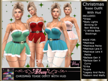 *BSASSY* CHRISTMAS TEASE DRESS AND LIGHTS WITH HUD INCLUDING LARA X