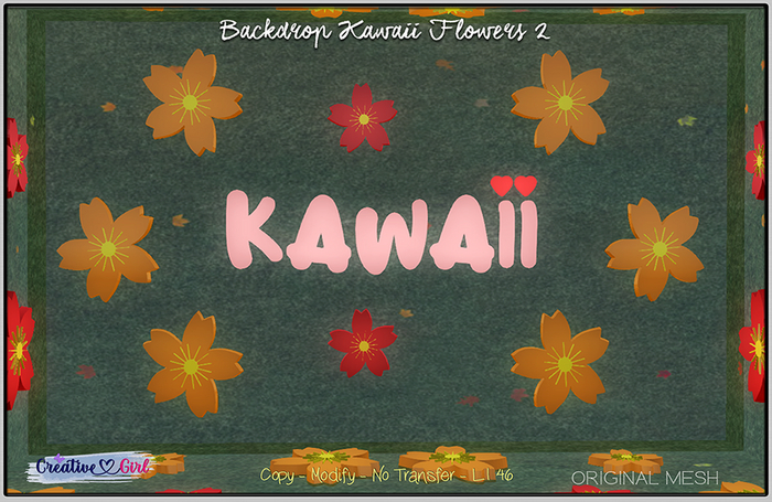 ::CG:: BackDrop Kawaii Flowers #2