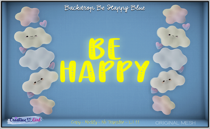 ::CG:: BackDrop Be Happy #Blue