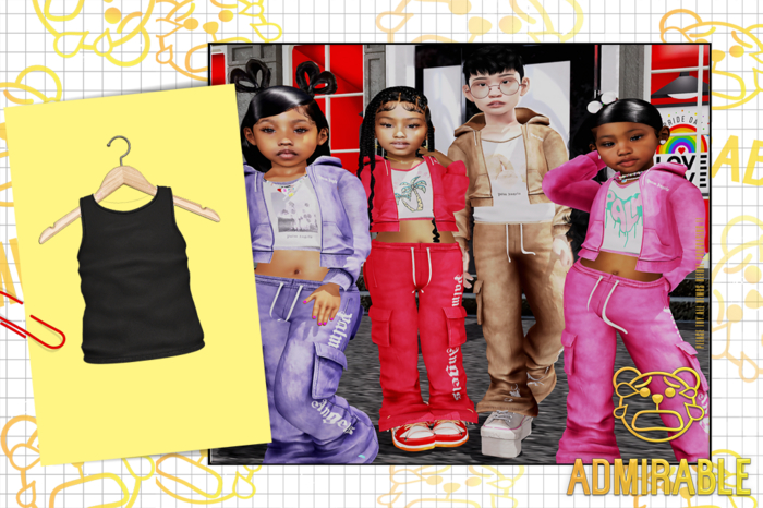 Admirable- Ash Tank Top.(Black)