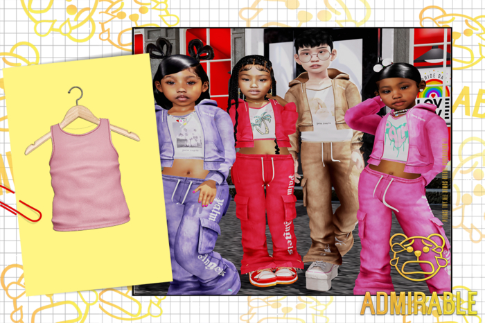 Admirable- Ash Tank Top.(Pink)