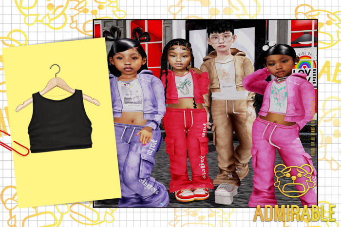 Admirable- Ash Crop Top.(Black)