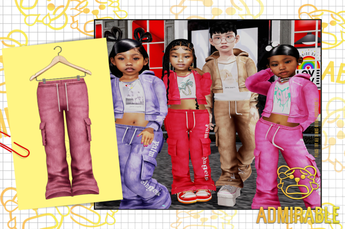 Admirable- Ash Stacked Sweats.(Pink)