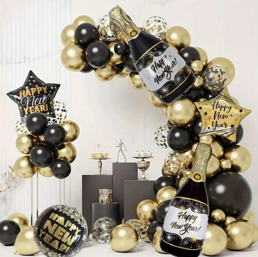 Happy New Year Balloon Backdrop Texture