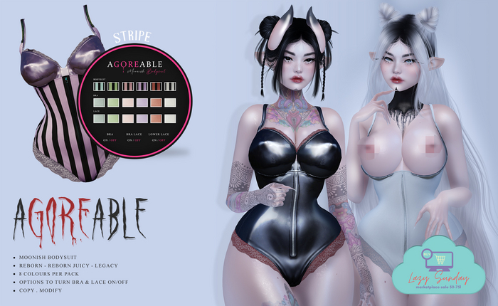 agoreable - Moonish Bodysuit - Stripe
