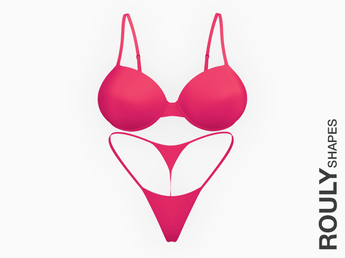 ROULY Shapes :: Smooth Curves Underwear Set - Hot Pink