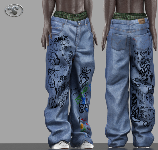 RANGER_BAGGY DENIM_MID (GRAFFITI)