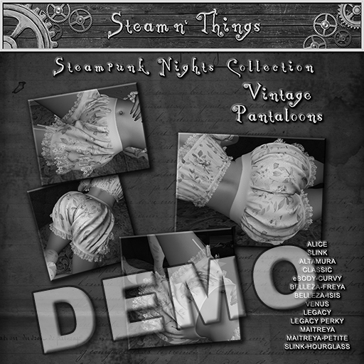 Steampunk Nights Collection Vintage Pantaloons DEMO