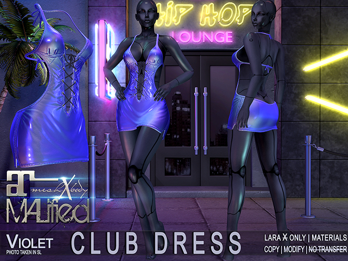 LaraX Only COPY/MOD MALified: Club Dress (Violet)