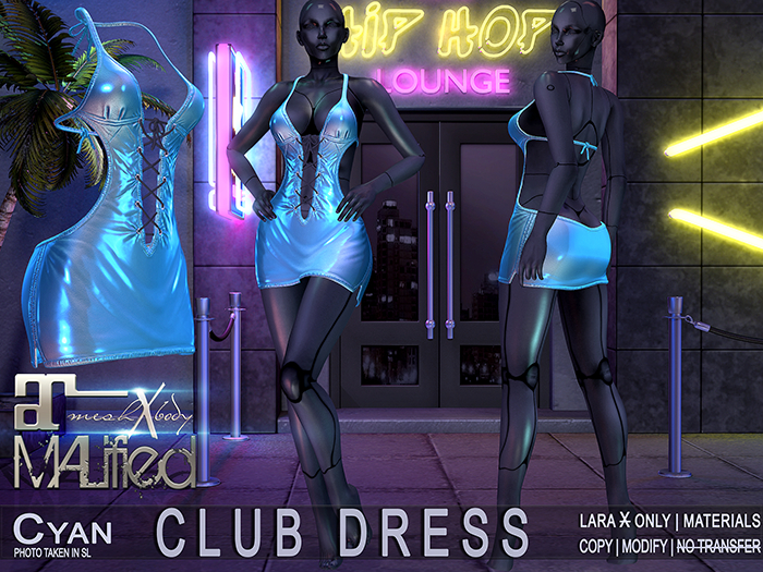 LaraX Only COPY/MOD MALified: Club Dress (Cyan)
