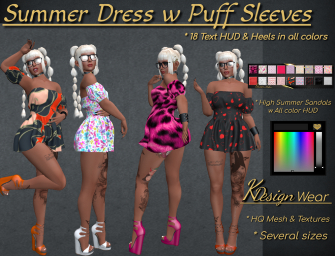 Summer Dress w Puff Sleeves Outfit - ADD
