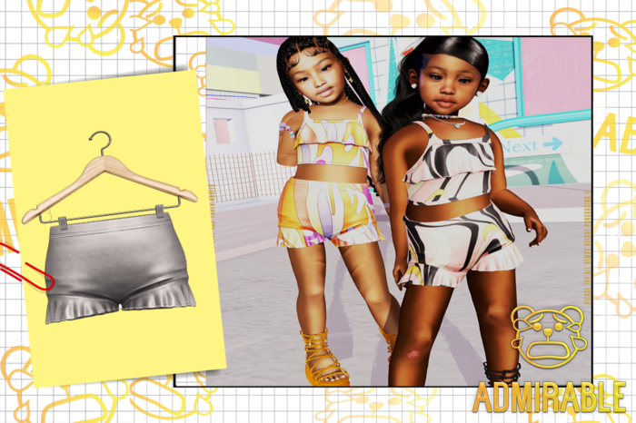 Admirable- Ruffle Shorts.(Grey)