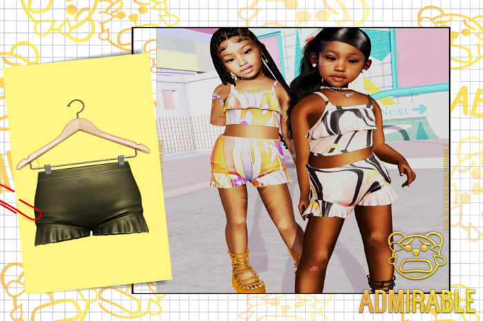 Admirable- Ruffle Shorts.(Olive)