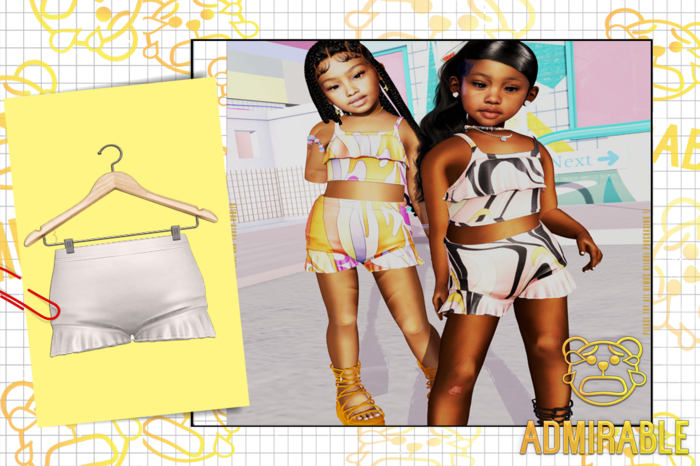 Admirable- Ruffle Shorts.(White)