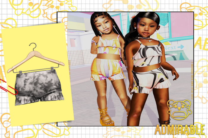 Admirable- Ruffle Shorts.(TD/Grey)