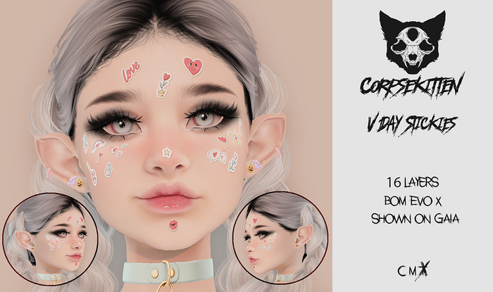 Corpsekitten - Valentine's Face Stickies