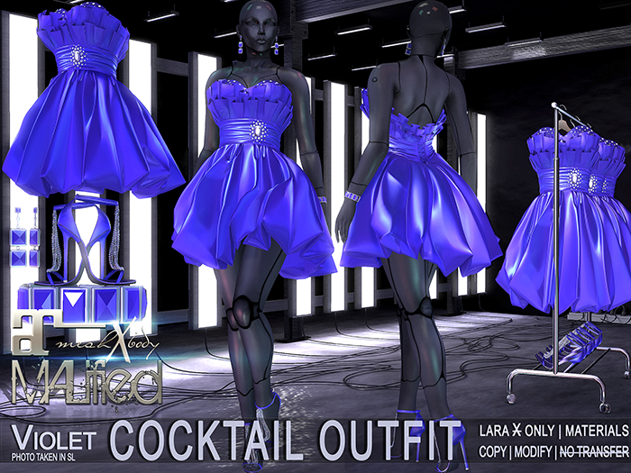 LaraX Only COPY/MOD MALified: Cocktail Outfit (Violet)