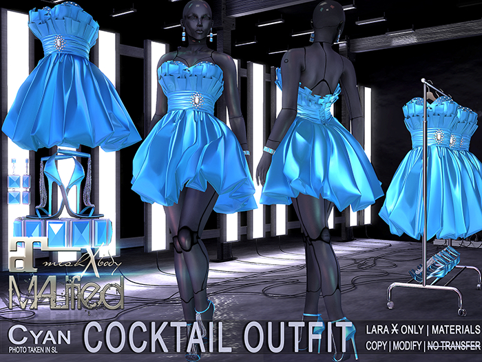 LaraX Only COPY/MOD MALified: Cocktail Outfit (Cyan)