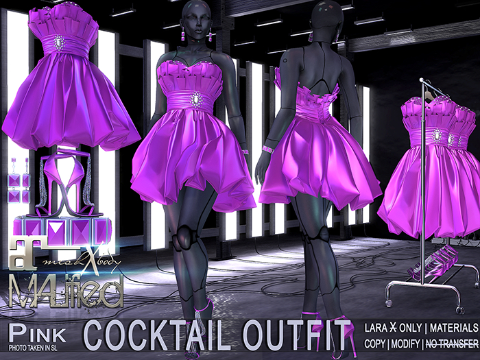 LaraX Only COPY/MOD MALified: Cocktail Outfit (Pink)