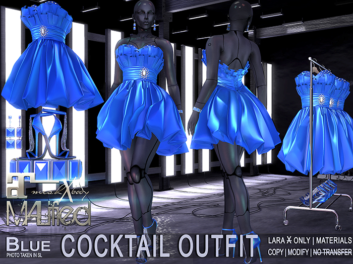 LaraX Only COPY/MOD MALified: Cocktail Outfit (Blue)