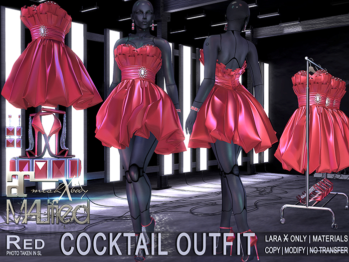 LaraX Only COPY/MOD MALified: Cocktail Outfit (Red)