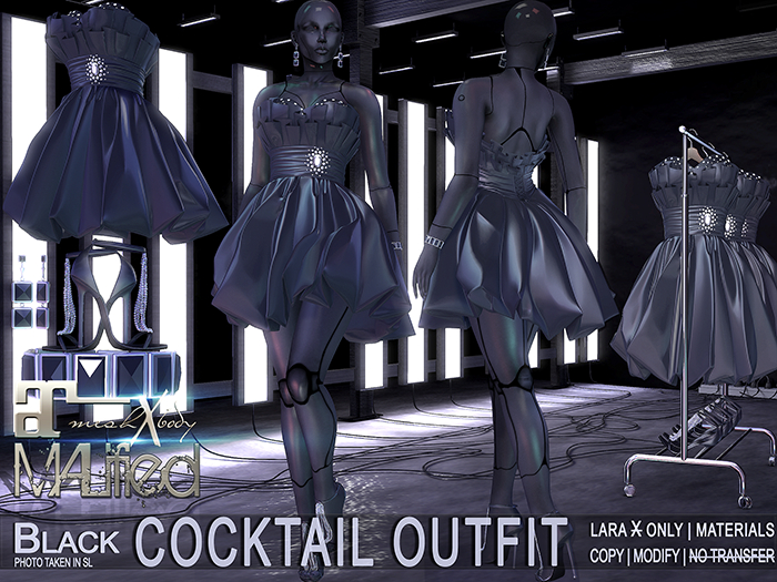 LaraX Only COPY/MOD MALified: Cocktail Outfit (Black)