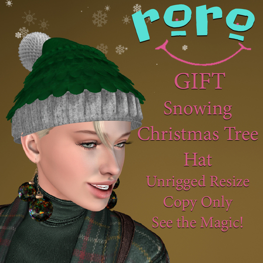 @rOrO Snowing Christmas Tree Hat Unpack Me