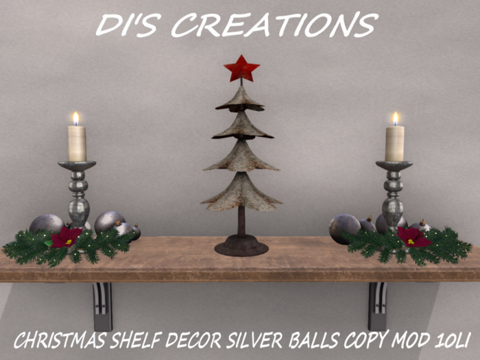 CHRISTMAS SHELF DECOR SILVER BALLS