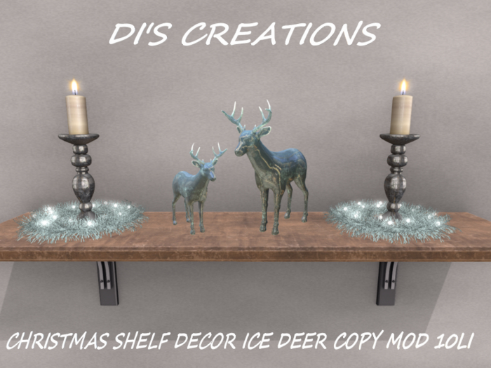 CHRISTMAS SHELF DECOR ICE DEER