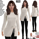 ECRU LACED SWEATER&LEGGINGS,CL&MESH BODY
