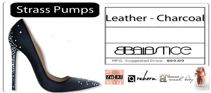 Baiastice_Strass Pumps-Leather-Charcoal