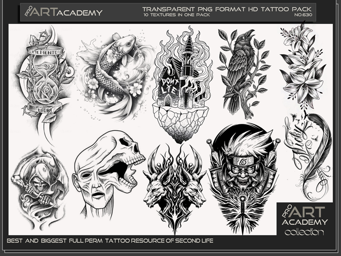 Second Life Marketplace - @PAA - Tattoo Texture Pack 630