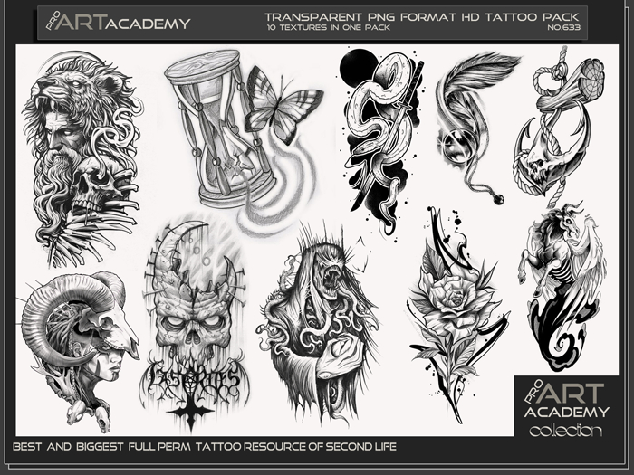 Tato Texture Second Life Marketplace - @PAA - Tattoo Texture Pack 633