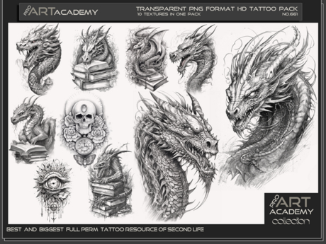 Tattoo Texture Map Second Life Marketplace - @PAA - Tattoo Texture Pack 661